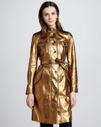 Burberry Metallic Leather Trench Coat