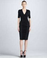 Burberry Ruchedpanel Sheath Dress - Black