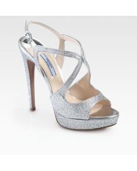 silver prada heels