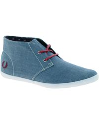 Fred Perry Roots Chambray Ankle Boots - Blue