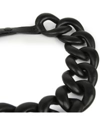 Natalia Brilli Leather Chain Choker Necklace - Black
