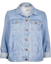 Topshop Moto Vintage Western Jacket in Blue (MID STONE) | Lyst