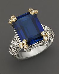 Judith Ripka Estate Emerald Cut Stone Ring - Metallic