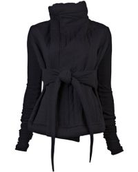Rick Owens Lilies Tied Quilted Jacket - Black