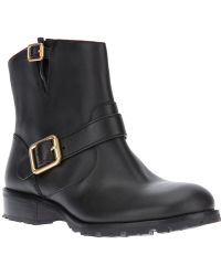 Marc By Marc Jacobs Black Quilted Leather Biker Boots in Black | Lyst