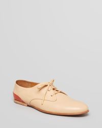 Chloé Lace Up Oxford Flats Annick Derby - Natural