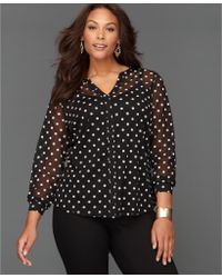 مشين المحيط الهادئ مشترك lyst inc international concepts polka dot blouse  in black - urbanplanningadvice.com