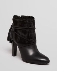 Ralph Lauren Collection Booties Tessie Shearling High Heel - Black