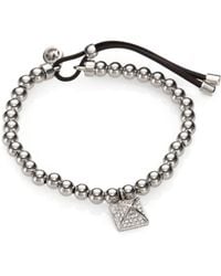 Lyst Michael Kors Beaded Pyramid Charm Stretch Bracelet Silvertone Michael Kors Beaded Pyramid Charm Stretch Bracelet Silvertone Lyst