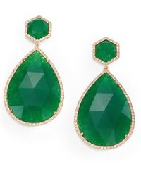 Lyst Mija Green Jade Pavé White Shire Teardrop Drop Earrings Mija Green Jade Pavé White Shire Teardrop Drop Earrings Lyst