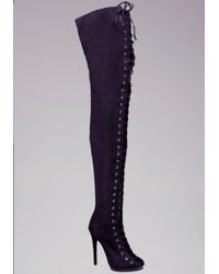 bebe thigh high boots