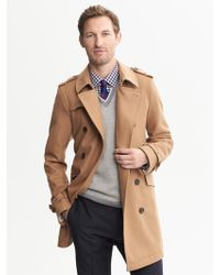 Banana Republic Camel Wool Belted Trench Camel - Natural