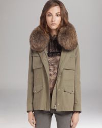 maje parka with fur hood
