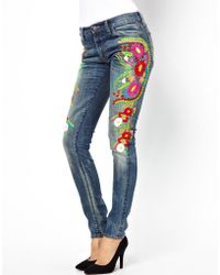 Ralph Lauren Embroidered Skinny Jeans - Multicolor