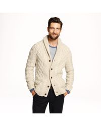 J.Crew Donegal Wool Cable Cardigan - Natural