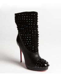 christian louboutin striped loafers Black and white spike studded ...