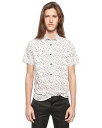 Saint Laurent Short Sleeved Cotton Poplin Shirt - Lyst