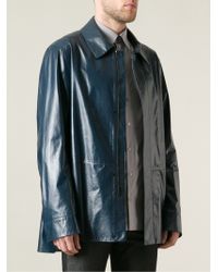 jil sander leather coat