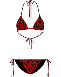 Dolce & Gabbana - Bikini en jersey imprimé léopard - Lyst