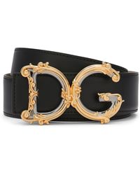 Dolce & Gabbana - Ledergürtel mit barockem DG-Logo - Lyst