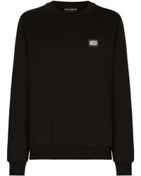 Dolce & Gabbana - Sweatshirt aus Jersey mit Branding-Tag - Lyst