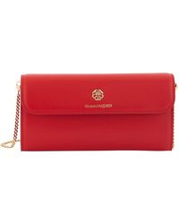 Alexander McQueen Portefeuille avec bandoulière - Rouge