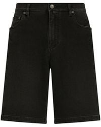 Dolce & Gabbana - Gray Wash Stretch Denim Shorts - Lyst