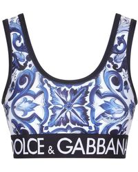 Dolce & Gabbana - Jersey Top With Branded Elastic - Lyst