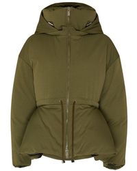 McQueen - Peplum Drawstring Waist Puffer Jacket - Lyst
