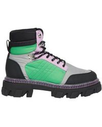 ganni cleated lace up hiking boot
