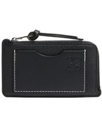 Loewe - Porte-Cartes Et Monnaie En Cuir De Veau Grainé Souple - Lyst