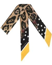Dolce & Gabbana - Leopard-Print Twill Headscarf - Lyst