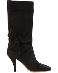Valentino Gavarani Sueded Leather Boots - Black