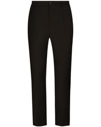 Dolce & Gabbana - Stretch Cotton Pants With Dg Embroidery - Lyst