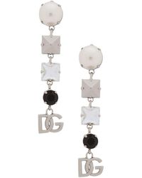 Dolce & Gabbana - Drop Earrings With Rhinestones - Lyst
