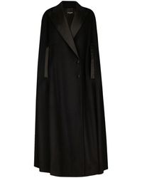 Dolce & Gabbana - Single-Breasted Wool And Cashmere Cape - Lyst