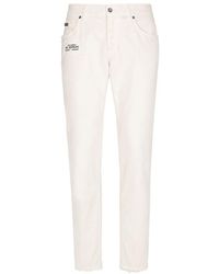 Dolce & Gabbana - Regular-fit White Denim Jeans - Lyst