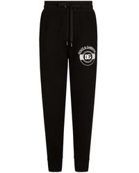 Dolce & Gabbana - Jogging Pants In Jersey With Dg Logo Print - Lyst