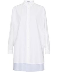 Loewe - Double Layer Shirt Dress In Cotton And Silk - Lyst