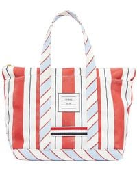 Thom Browne - Striped Canvas Tote Bag - Lyst