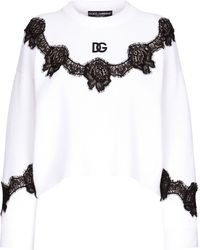 Dolce & Gabbana - Pull en laine et appliques en dentelle - Lyst