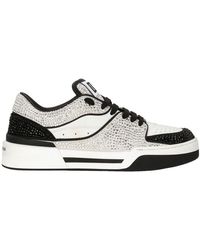 Dolce & Gabbana - 'new Roma' Sneakers With Rhinestones - Lyst