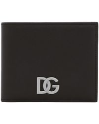 Dolce & Gabbana - Calfskin Nappa Wallet With Dg Logo - Lyst