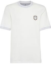 Brunello Cucinelli - T-Shirt mit Tennis-Badge - Lyst