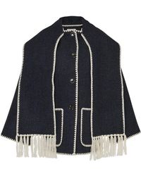 Totême - Wool Jacket With Embroidered Scarf - Lyst