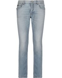 Dolce & Gabbana - Regular-Fit-Jeans aus Stretchdenim in Washed-Optik mit Abrieb - Lyst