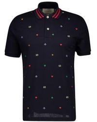 Gucci Cotton Logo Baiadera Polo in Red for Men - Lyst