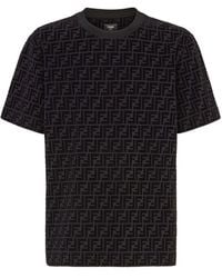 Fendi - Ff Printed Cotton Piqué T-shirt - Lyst