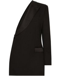 Dolce & Gabbana - One-Shoulder Wool Gabardine Jacket - Lyst