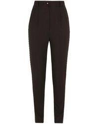 Dolce & Gabbana - Woolen Tuxedo Pants With Crystals - Lyst
